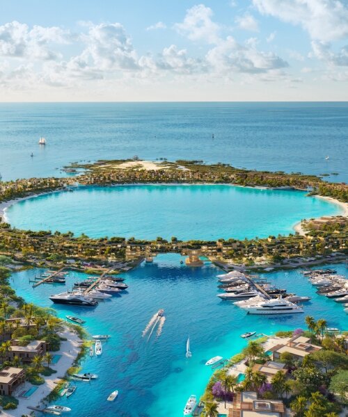 foster + partners' green residential scheme encircles a lagoon along saudi arabia's red sea