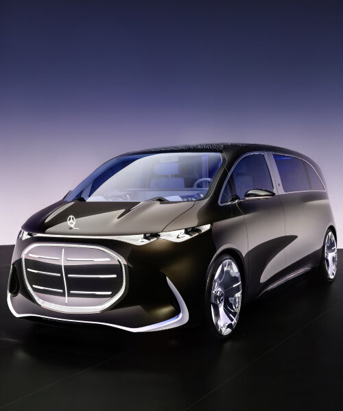 mercedes-benz turns vision V van into mobile theater with lounge interior and cinema screen