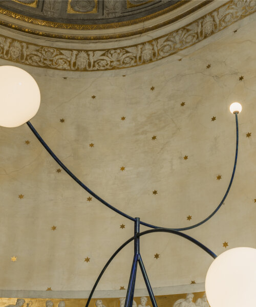 michael anastassiades on suspending modular lighting amid frescoed halls of milanese villa