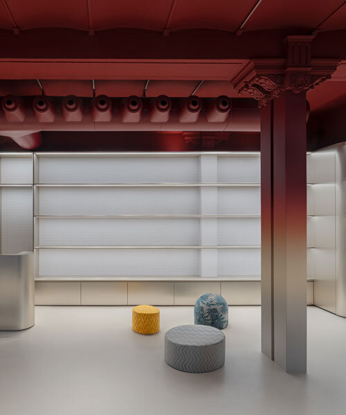 gradient satin-finished metal envelops missoni home boutique by LIT studio in milan