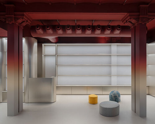 gradient satin-finished metal envelops missoni home boutique by LIT studio in milan