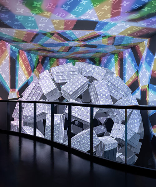 OMA stacks iconic louis vuitton trunks to form glowing france pavilion at expo 2025 osaka