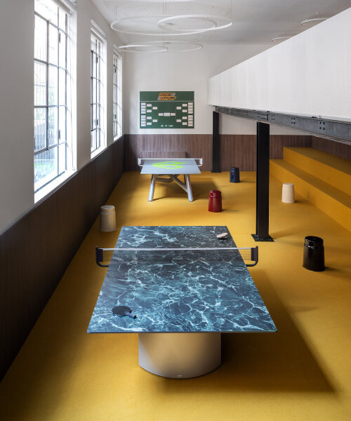 outpump transforms spazio verso into a social club with porcelain ping-pong tables by LAVA
