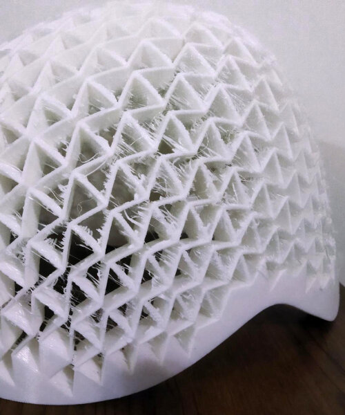 shock-absorbing 3D printed bike helmet contracts during accidents to protect rider’s head